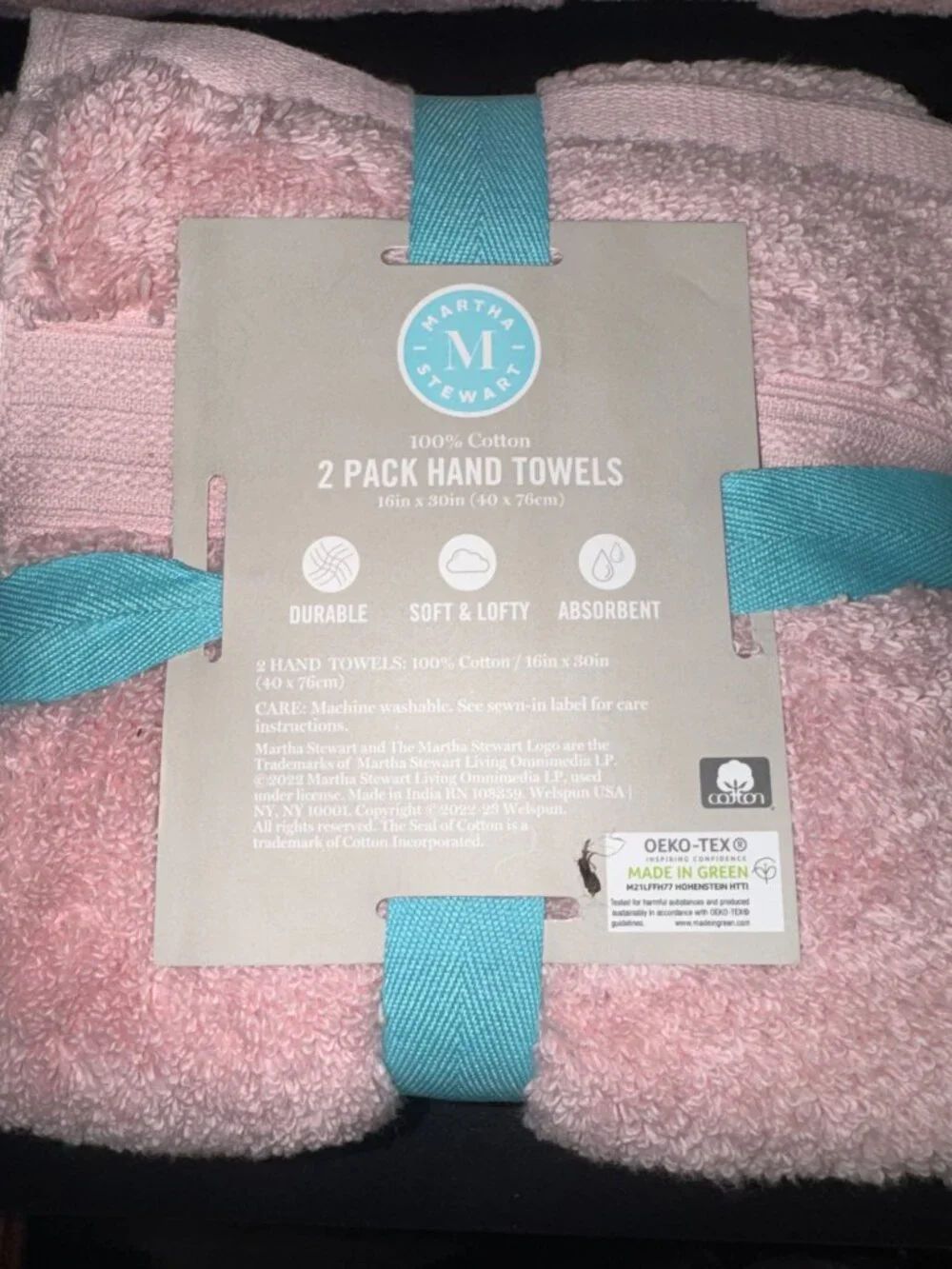8 Pc 100% Cotton Martha Stewart Pink Bath Towel Set 2 Bath 2 Hand 4 Washcloths